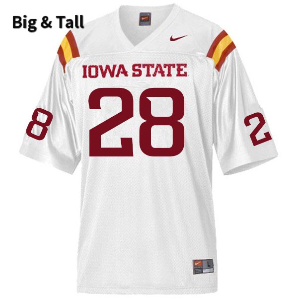 Iowa State Cyclones Men's #28 Breece Hall Nike NCAA Authentic White Big & Tall College Stitched Football Jersey NE42I07FK